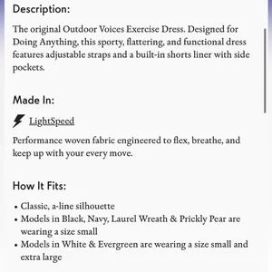 Outdoor Voices The Exercise Dress Black thumbnail 7
