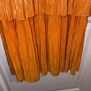 Sabina Musayev Alma Midi Dress in Mandarin Orange Pleated Tiered Small Like New thumbnail 11