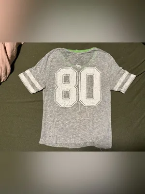 PINK Victoria's Secret Gray Short Sleeve Tee with Green Trim thumbnail 3