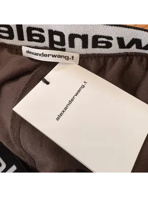 Alexander Wang Velour Logo Waistband Joggers - Brown - Size Large - NWT thumbnail 5