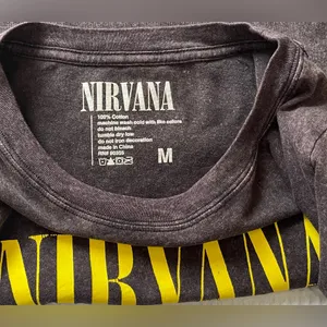 NIRVANA Charcoal Tee with Yellow Logo 2014 vintage thumbnail 3