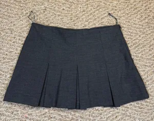 Zara Gray Pleated Mini Skort Womens Size Small Charcoal Academic Preppy Skirt thumbnail 1