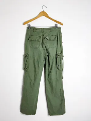 Pilcro Anthropologie Cargo Pants Size 26 Green Utility Cotton thumbnail 3