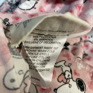 Munki Munki Peanuts Pink Short Sleeve Button Pants Sleepwear Pajamas Set Size M thumbnail 6