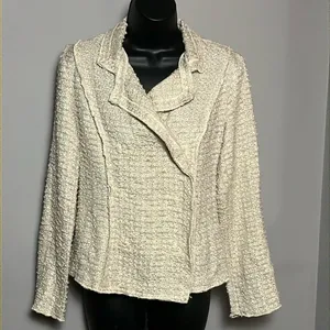 CAbi #985 XS Wheat Chenille Tweed Knit Blazer thumbnail 4