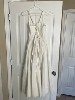 Vestique White Denim Maxi Dress. Size S NWT thumbnail 4