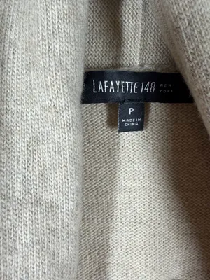 Lafayette 148 Tan Wool Cashmere‎ Blend Belted Cardigan thumbnail 4