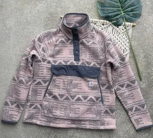 Carhartt Tribal Print Fleece Pullover Jacket Women’s Size Medium thumbnail 3