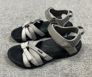Teva Tirra Sandals Womens 8 Gray Shock Pad Strappy Water Hiking thumbnail 1