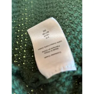 Coldwater Creek Green Cotton Pointelle Cable Knit Button Cardigan Sweater L thumbnail 4