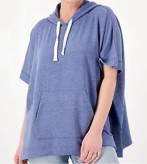 Koolabura by Ugg blue hooded poncho hooded pullover topper L thumbnail 1