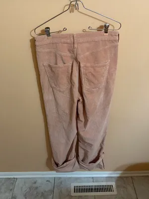 Anthropologie Pilcro Scotty Cuffed High Rise Straight Leg Pink Corduroy Pants thumbnail 5