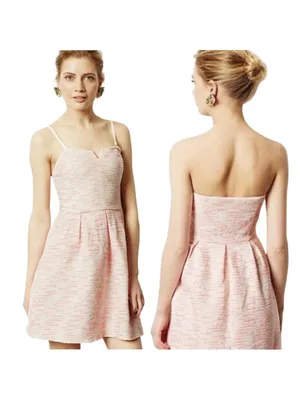 Anthropologie Moulinette Soeurs Pink Tweed Dress Women’s 0‎ Barbiecore Coquette thumbnail 2
