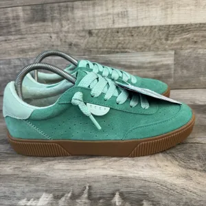 Reef Lay Day Seas Womens 9.5 Green Duo Suede Sneakers CJ7205 New thumbnail 2