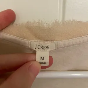 J.Crew women’s cream‎ frill button v-neck lightweight 3/4 sleeve blouse medium thumbnail 4