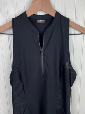 CALIA by Carrie Underwood Perforated Sleeveless Golf Dress Black Size Small thumbnail 4