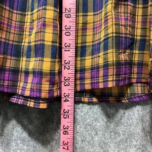 Love Fire Sheer Plaid Shirt Dress Long Sleeve Button Front Casual Size‎ Small thumbnail 8
