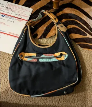 Kipling Delano Clutch Bag Black Orange Shoulder Bag thumbnail 1