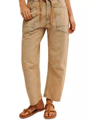 Free People Moxie Pull-On Low Slung Barrel Jeans in Cowboy Size 27 NWT thumbnail 6