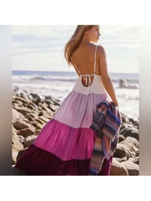 Rare nwt Anthropologie Raya Colorblock Maxi Dress party casual boho fall $198 thumbnail 2