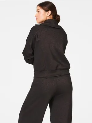 Spanx AirEssentials Half Zip with Shimmer Top-Black Gunmetal‎ thumbnail 5