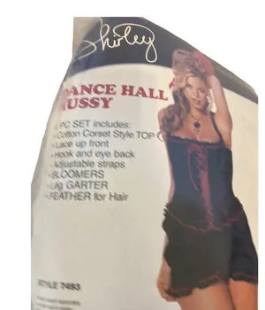 Shirley Dance Hall Hussy Black and Red Halloween Costume Size M/L thumbnail 6