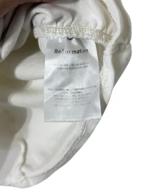 REFORMATION Lindy Ruched White High Neck Top thumbnail 8