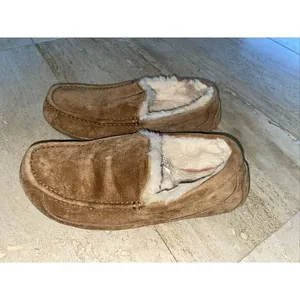 UGG Australia women Ascot‎ Chestnut Brown 5775 Suede Sheepskin Loafer Sz 9 thumbnail 3