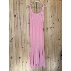 NWT Lulus Romantic Destiny Light Pink Square Neck Trumpet Dress Bridesmaid Sz M thumbnail 2