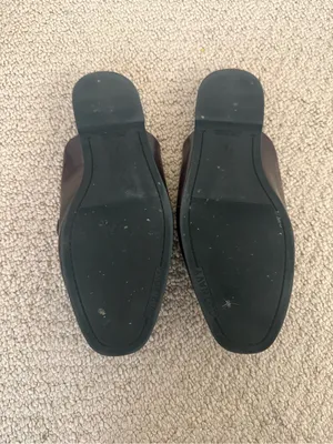 Old Navy Brown Leather-Look Mule Loafers with Gold Hardware thumbnail 3