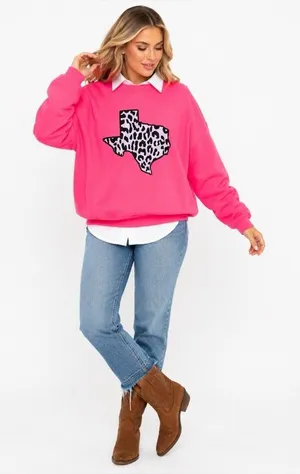 Pink Texas Crewneck Sweater thumbnail 1