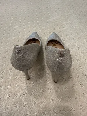 Sam Edelman Silver Glitter Pointed Toe Stiletto Pumps Size 7.5 thumbnail 4