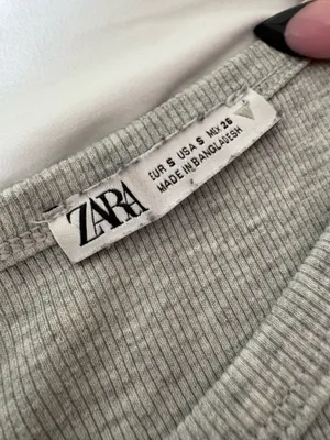 ZARA Cropped Tank Top Grey thumbnail 2