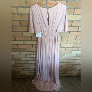 Show Me Your Mumu Emily Empire Maxi Dress Dusty Blush Crisp Size XS NWT NEW thumbnail 5