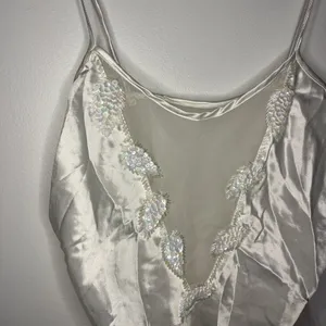 Victoria's Secret Women's Vintage 90s Embellished Teddy Lingerie Bodysuit Pearl thumbnail 2