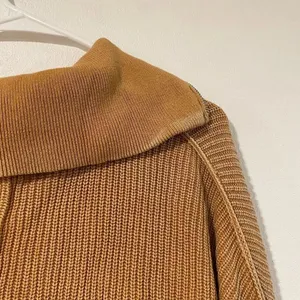 Aerie Oversized Half Zip Sweater XS Camel Chunky Knit Cozy Lounge thumbnail 6