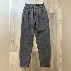 Princess Polly High Waisted Pleat Jeans Washed Black US 4 thumbnail 3