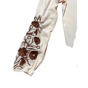 NEW Noracora‎ cream long sleeve blouse with floral embroidered detail sz S thumbnail 4