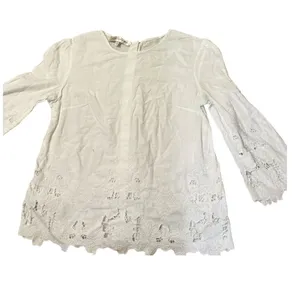Nanette Lepore Swim White Eyelet Lace Blouse Size Small Long Sleeve Button Back thumbnail 1