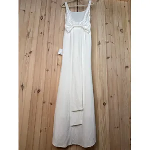 Lulus Loving Fate White Bow Square Neck Backless Maxi Dress Elegant Medium thumbnail 9