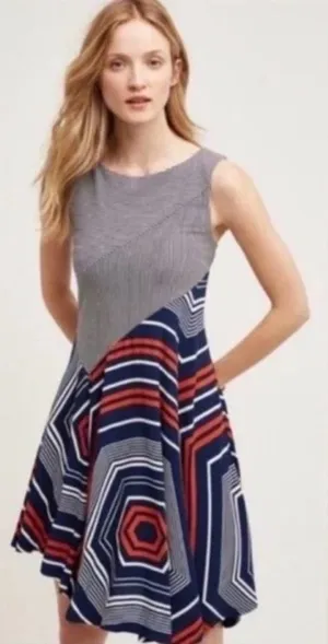 Maeve x Anthropologie Cameron Geometric Sleeveless Asymmetrical‎ Dress Size XS thumbnail 1