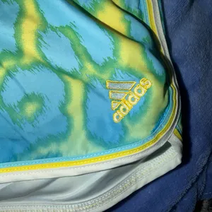 adidas Women’s Blue, Green & Yellow Printed Athletic Shorts thumbnail 2