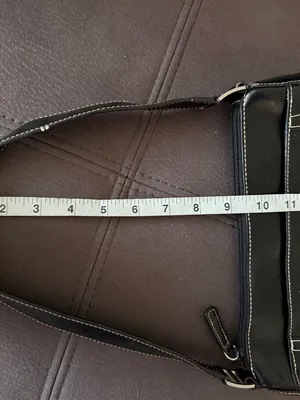 Kenneth Cole Reaction Black Faux Leather Shoulder Bag with Contrast Stitching thumbnail 15