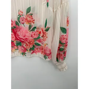 Vici Womens Sheer Floral Blouse‎ Sz M Boho Feminine Flowy Spring Lightweight thumbnail 4