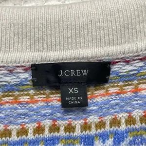 J Crew Fair Isle Sweater Retro 70s-Inspired Womens XS Lambswool Blend​ thumbnail 4