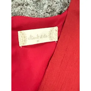 Altar’d State Mini Dress Red Boho Ruffle Tiered Flutter Sleeve V-Neck M NWT thumbnail 10