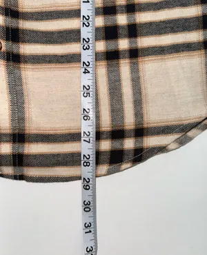 Old Navy Double Brushed Flannel Boyfriend Shirt Cream Black Plaid NWT thumbnail 10