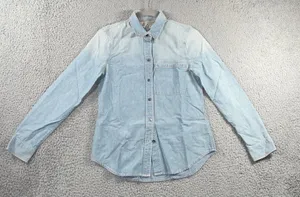 Madewell Denim Button Up Shirt Women XS‎ Long Sleeve Casual Preppy Nautical thumbnail 1