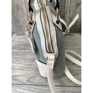 Juicy Couture Satchel | Blue Denim Embroidered Bag | heart charm thumbnail 5