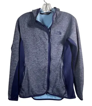 The North Face Women's Asymmetrical Full Zip Fleece Jacket‎ Blue Heather Size M thumbnail 1